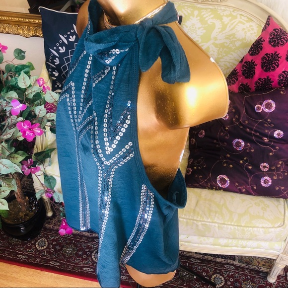 FREE PEOPLE Tank Top Tie Neck NEW Medium 4A07 - Picture 4 of 8